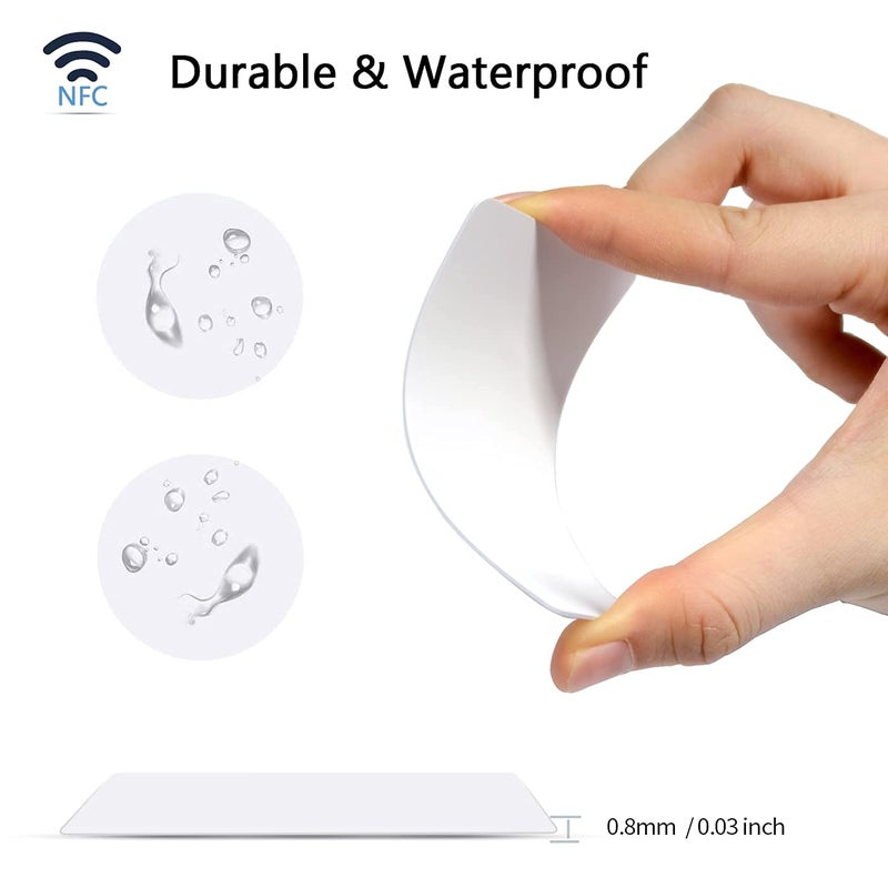 Timeskey NFC 50pcs NFC Cards Ntag215 NFC Tags NFC 215 Cards NFC Business Card Blank NFC Cards Programmable NFC Tags iPhone Compatible with All NFC-Enabled Smartphones and Devices - Image 3